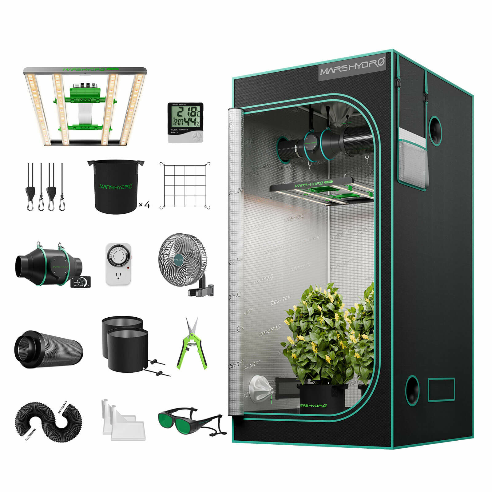 Kit de tenda de cultivo Mars Hydro 100x100x180 cm Kits de tenda de